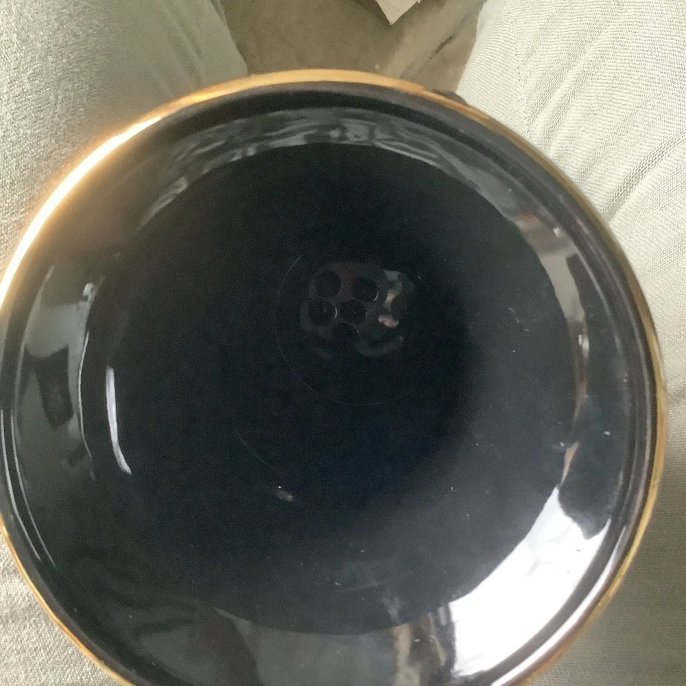 Large Black Two Handled Japanese Vase